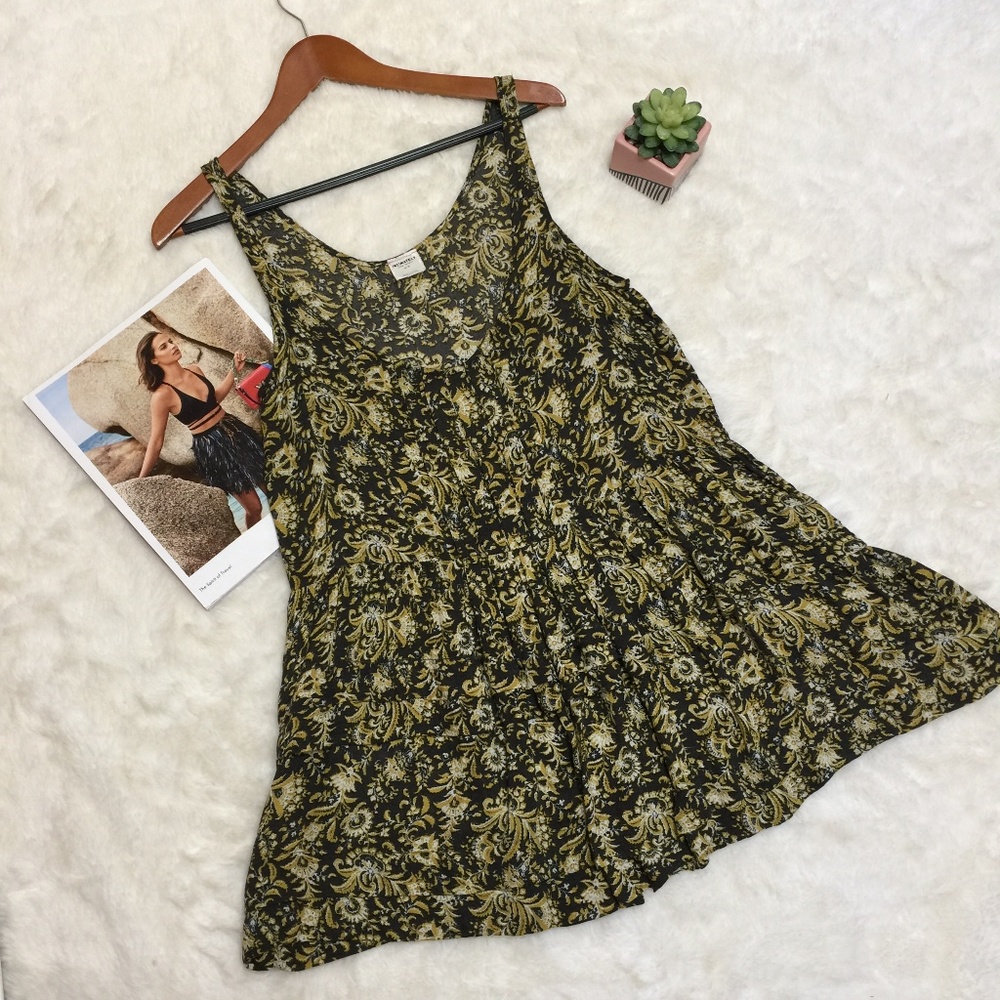 Free People Boho Paisley Floral Trapeze Slip Dress